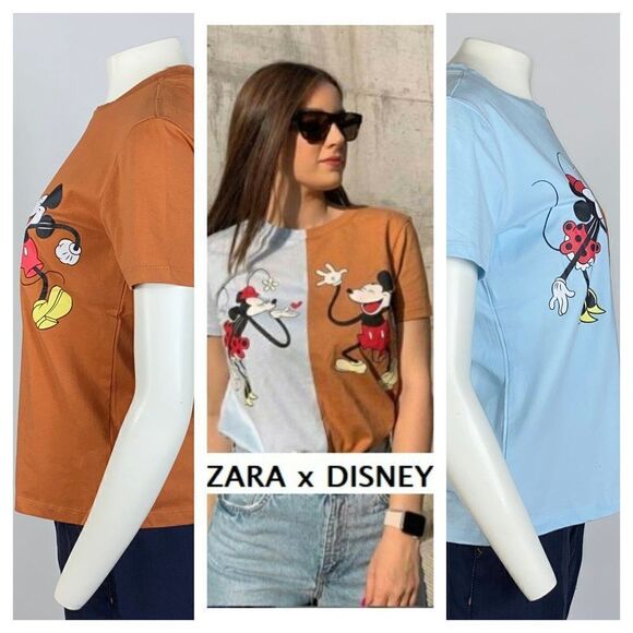 ZARA DISNEY TWO COLOR T-SHIRT SHIRT - Picture 1 of 13